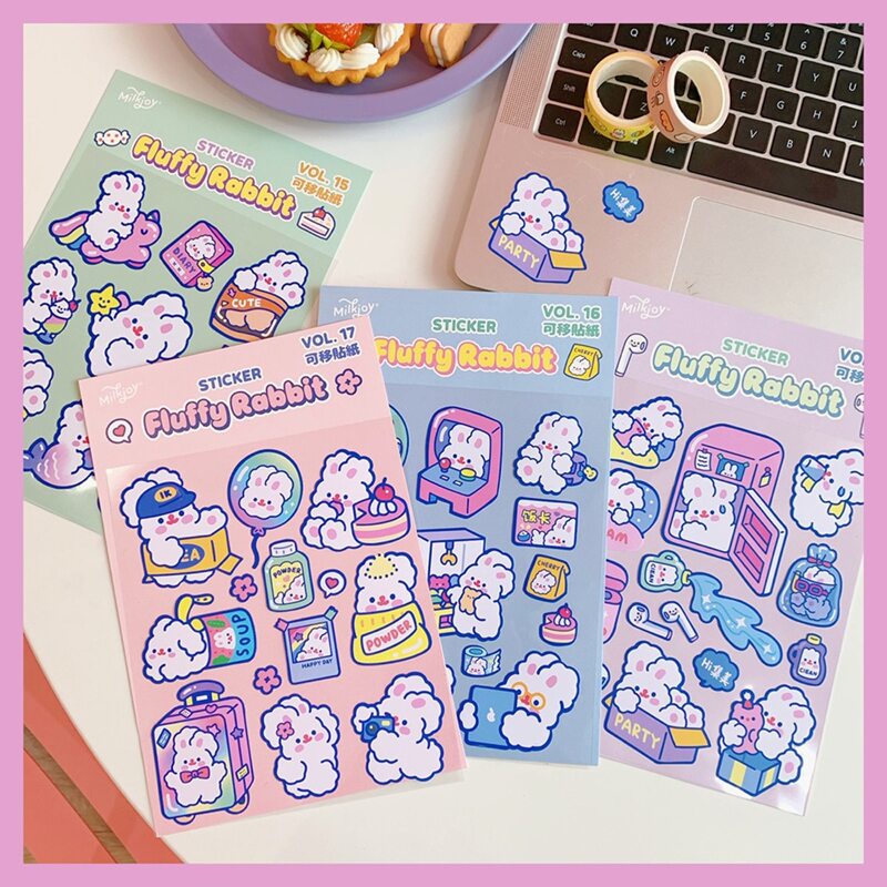

1pc Random Cartoon Rabbit Sticker, Multicolor
