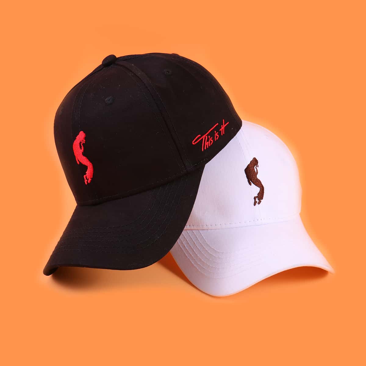 

Guys 2pcs Embroidery Baseball Cap, Multicolor