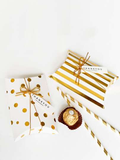 10pcs Polka Dot Stripe Candy Box