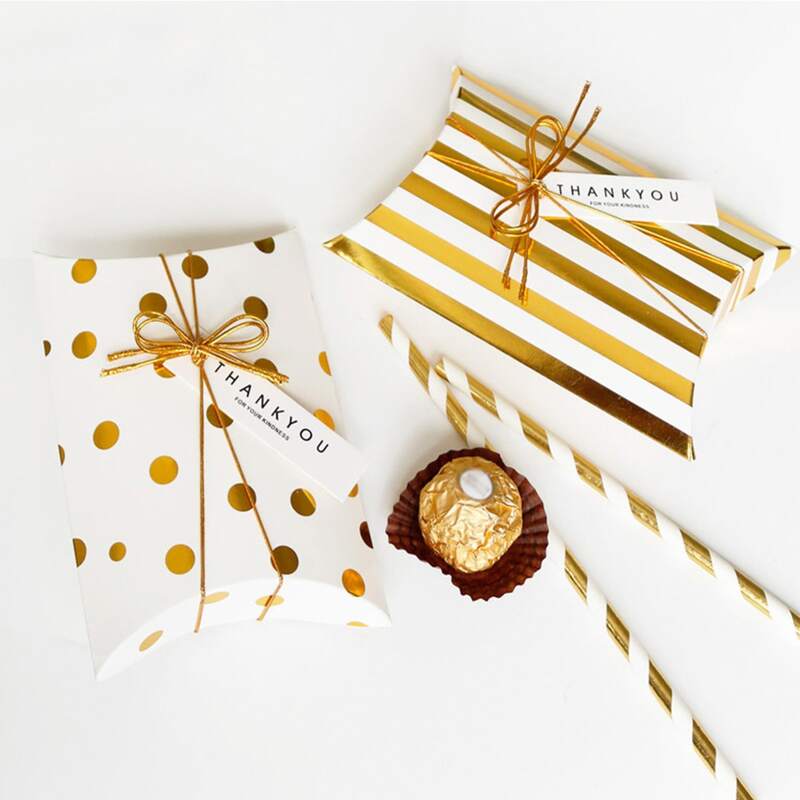 

10pcs Polka Dot Stripe Candy Box, Multicolor