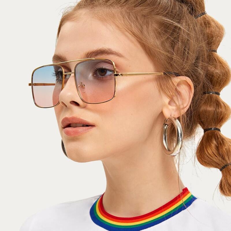 

Ombre Square Frame Sunglasses