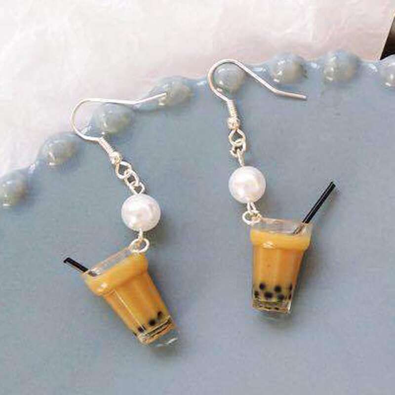 

Milk Tea Drop Earrings, Multicolor