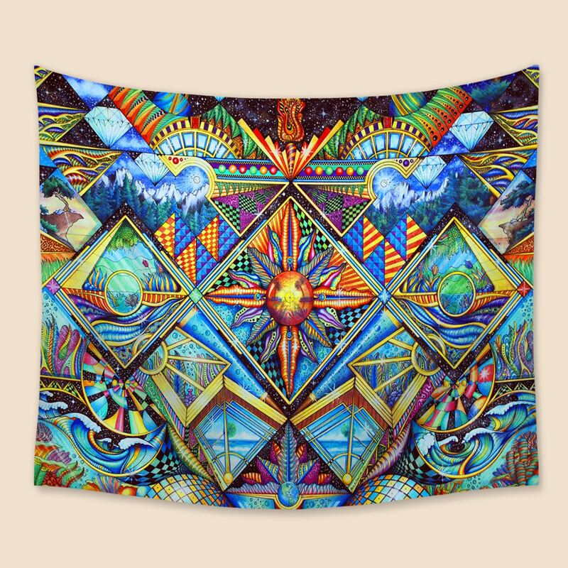 

Colorful Geometric Pattern Tapestry, Multicolor