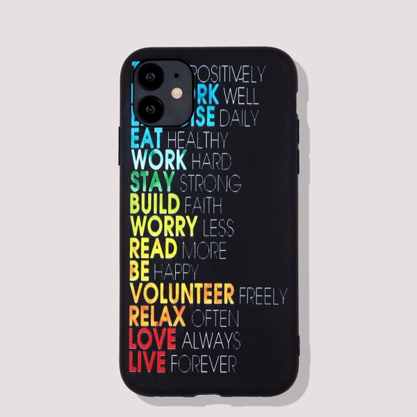 

Чехол для iPhone с текстовым принтом, Многоцветный
