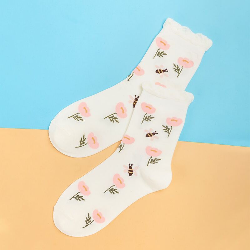 

Floral Pattern Socks, Multicolor