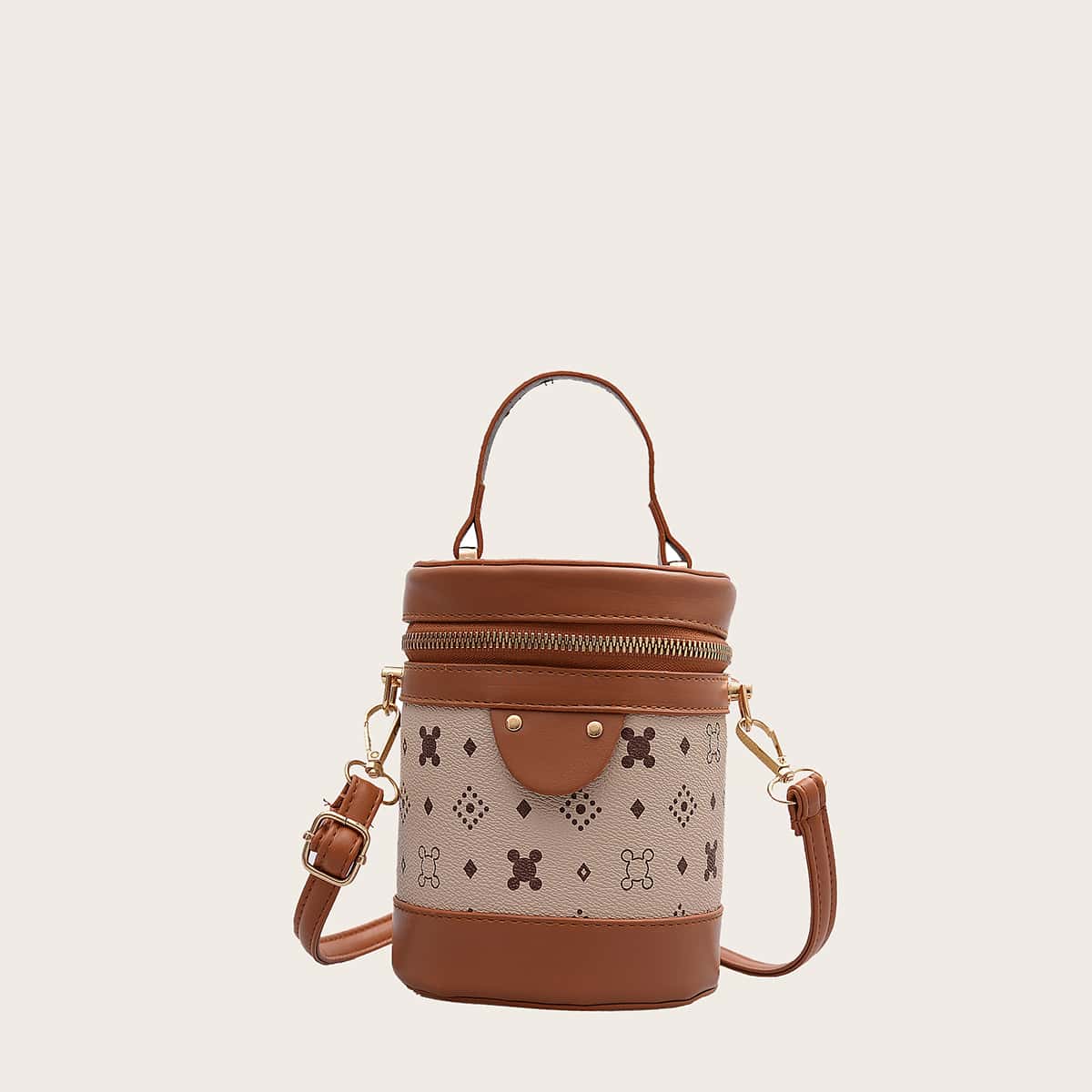 

Zip Around Bucket Bag, Brown