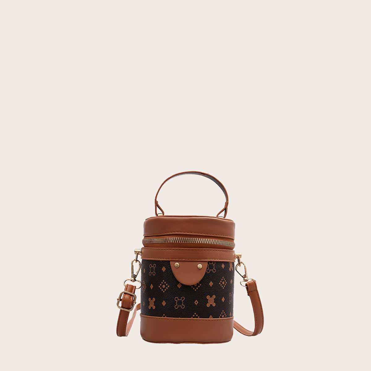

Zip Around Bucket Bag, Chocolate brown