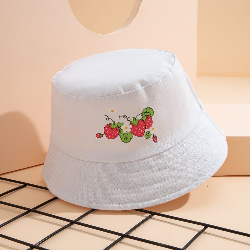 

Fruit Pattern Bucket Hat, White