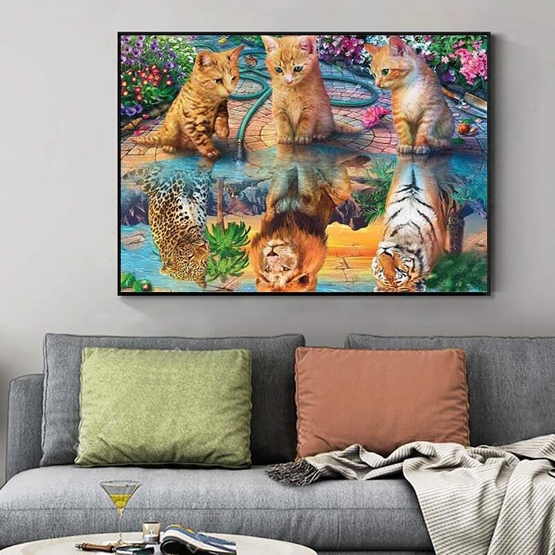

Animal Print DIY Diamond Painting Without Frame, Multicolor