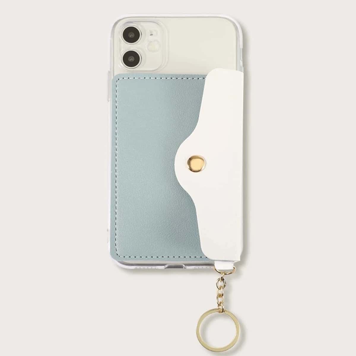 

Colorblock Wallet iPhone Case, Blue and white
