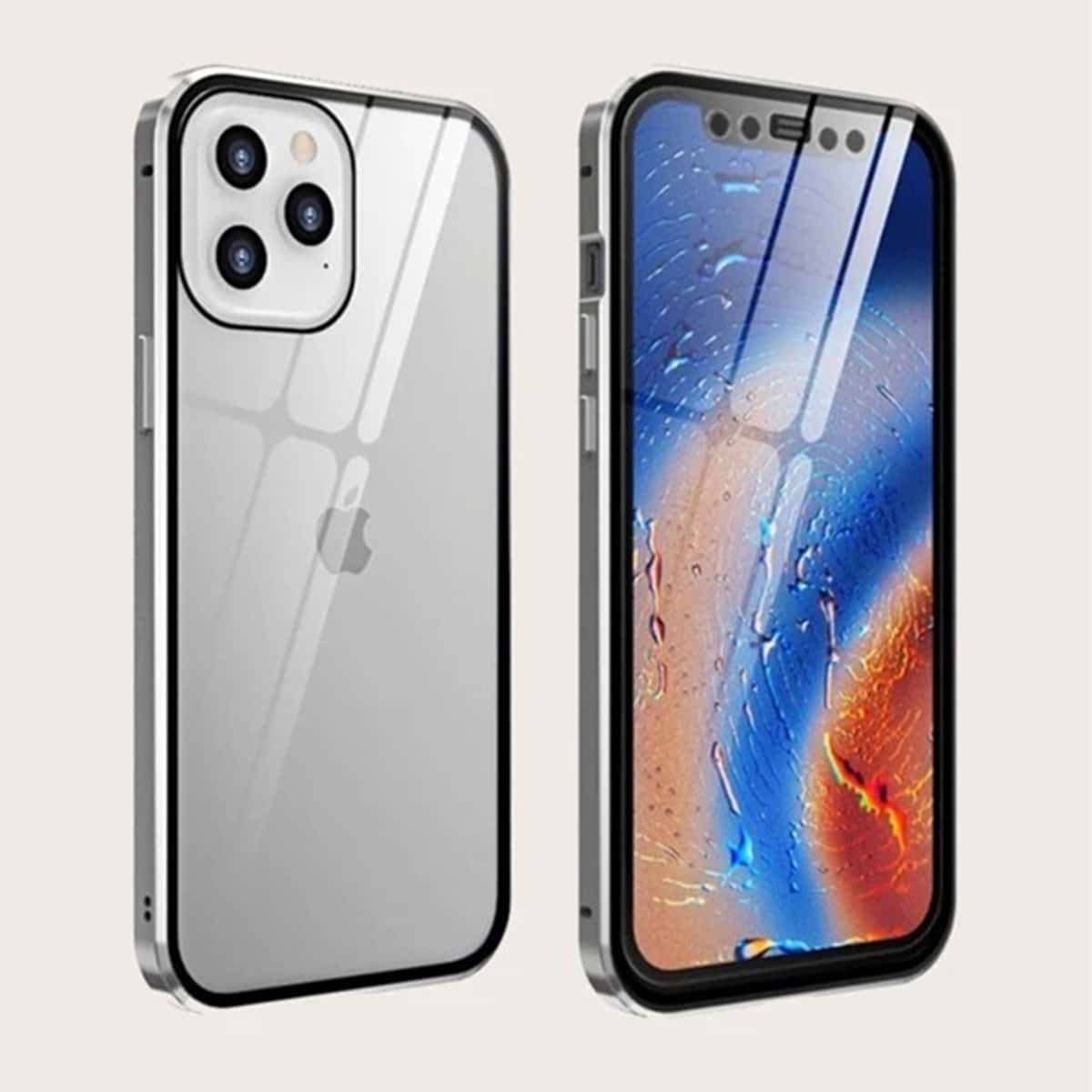 

Full Cover Clear iPhone Case, Silver