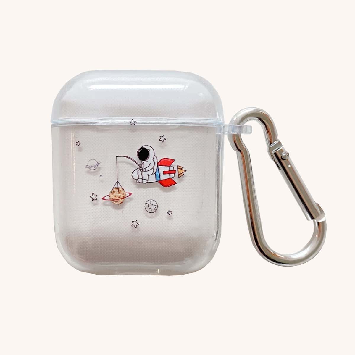 

Cartoon Astronaut AirPods Case, Clear