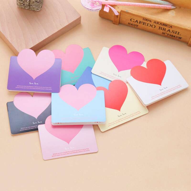 

8pcs Random Heart Greeting Card, Multicolor