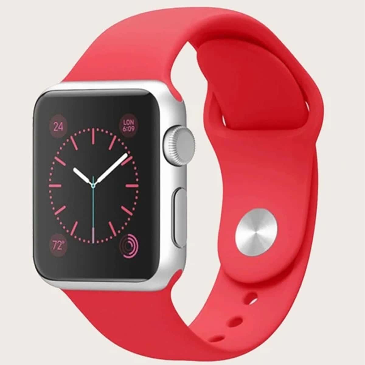 

Silicone Apple Watch Band, Red