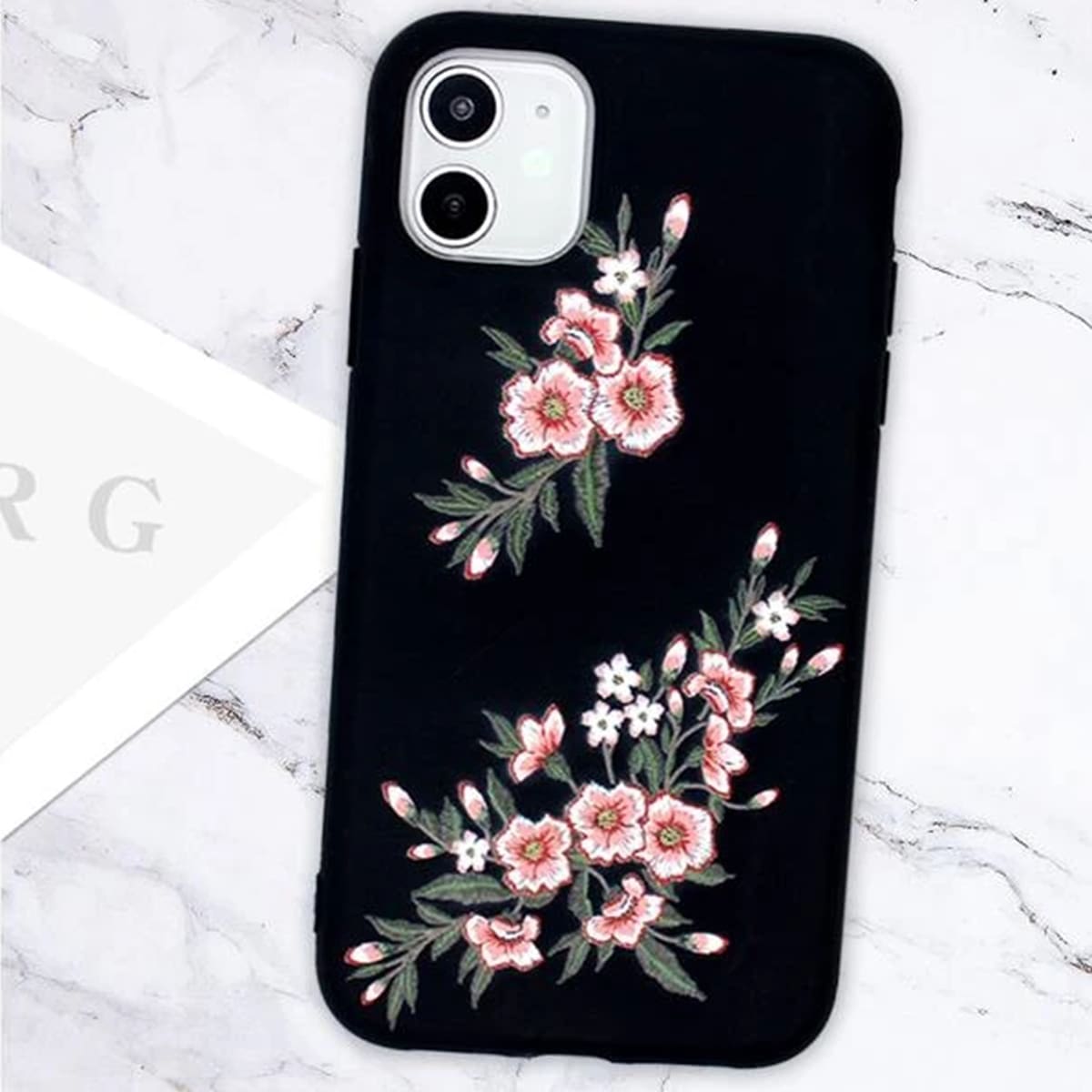 

Floral iPhone Case, Black