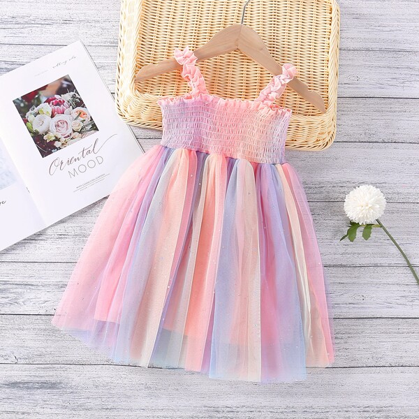 

Toddler Girls Ombre Shirred Frill Cami Dress, Multicolor