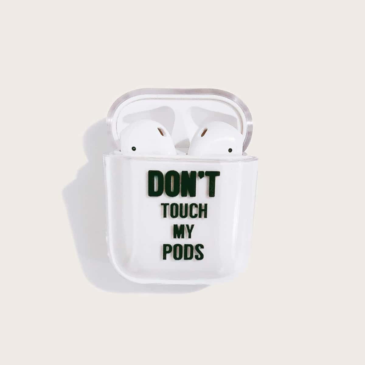 

Slogan Graphic AirPods Case, Clear