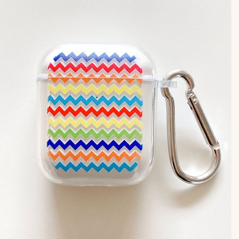 

Rainbow Wave Pattern AirPods Case, Multicolor