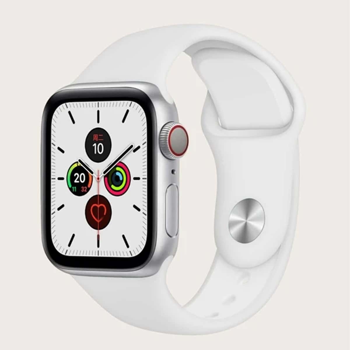 

Silicone Apple Watch Band, White