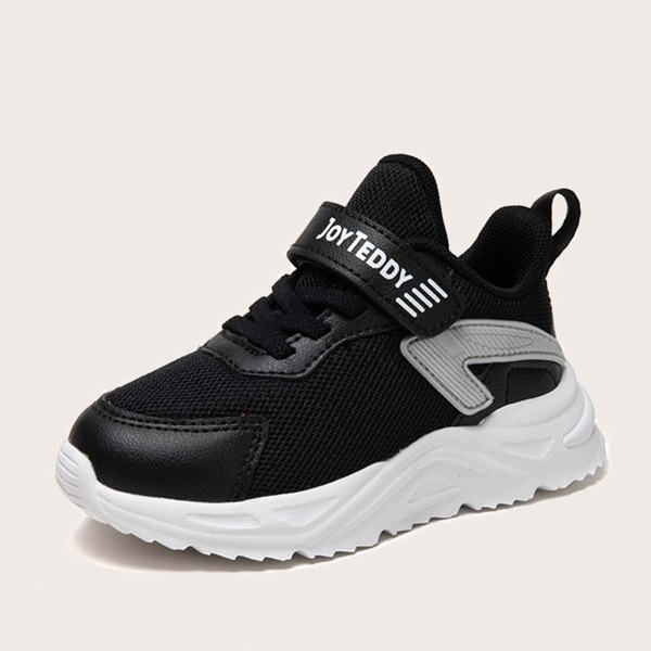

Boys Letter Graphic Velcro Strap Sneakers, Black