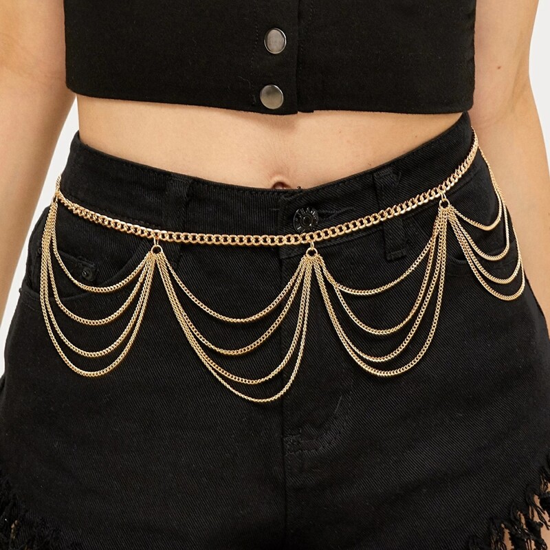 

Layered Chain Belt, Gold