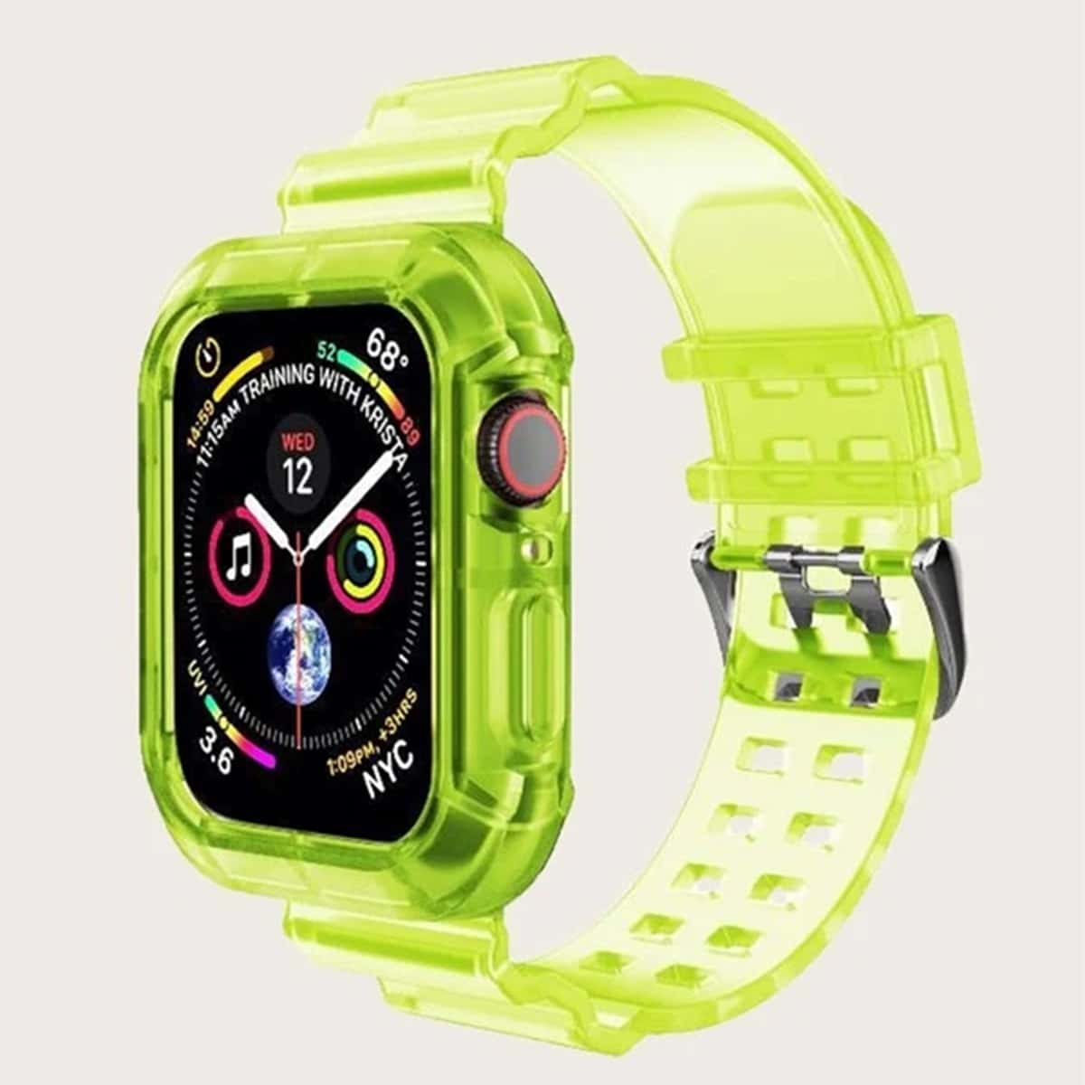 

Clear TPU Apple Watch Band With Case, Green