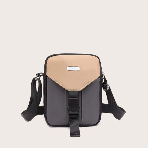 

Men Color Block Crossbody Bag, Multicolor