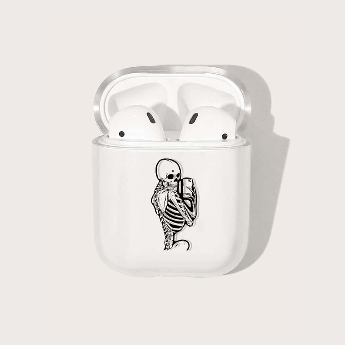 

Skeleton Print Clear AirPods Case