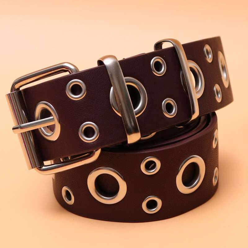 

Grommet Buckle Belt, Coffee brown