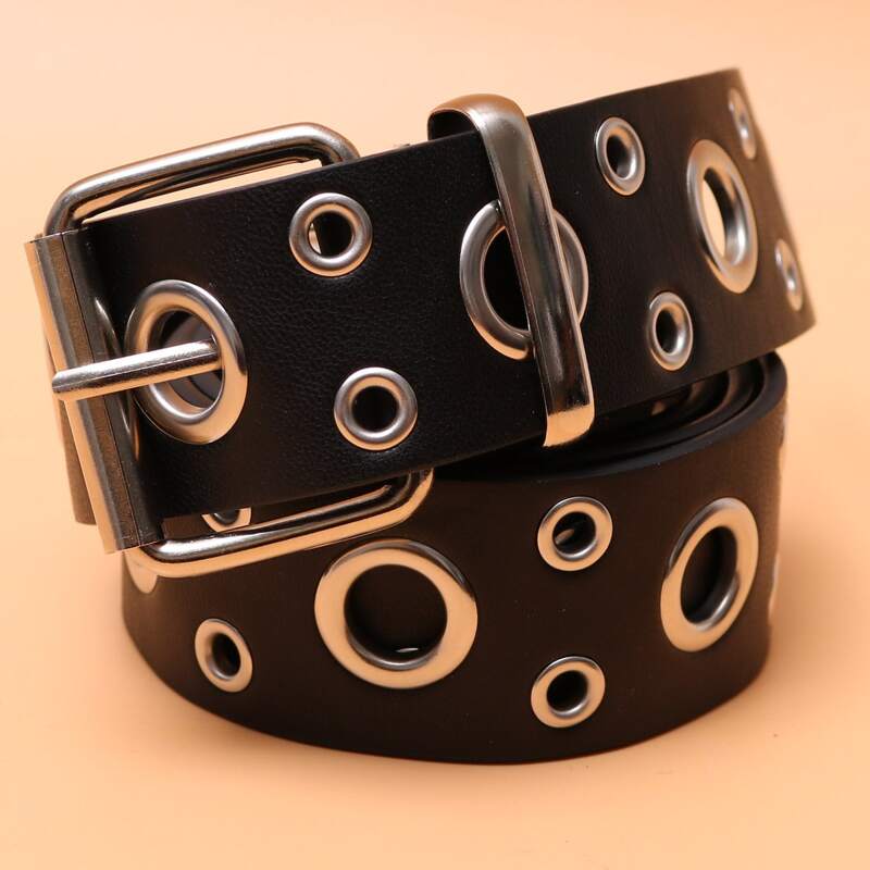 

Grommet Buckle Belt, Black