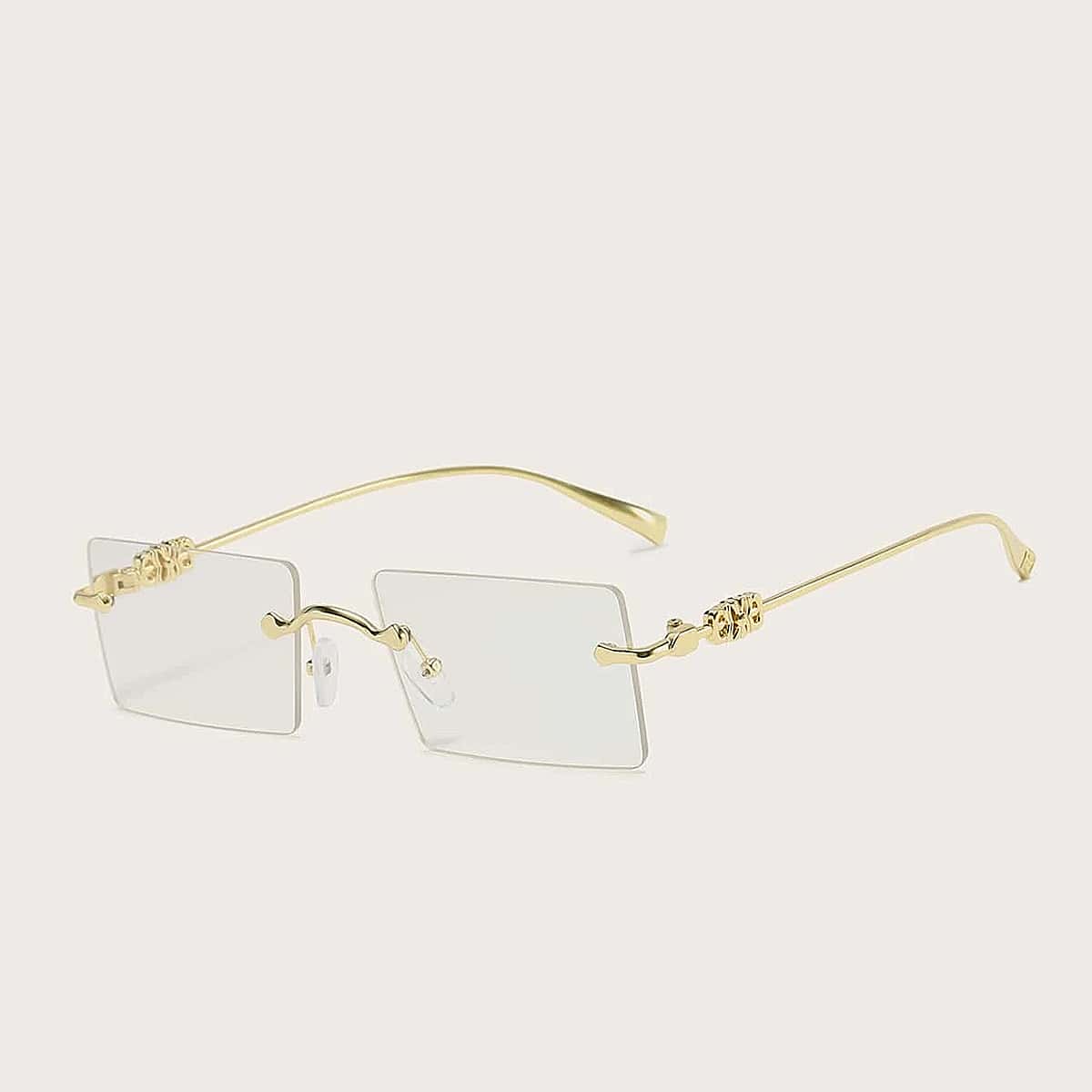 

Rimless Square Eyeglasses