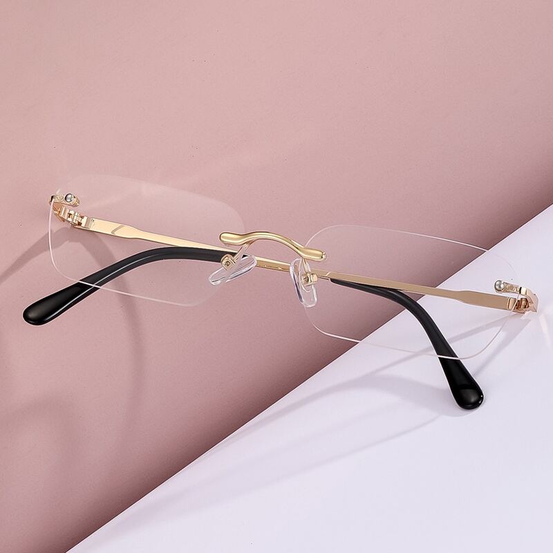 

Rimless Square Eyeglasses