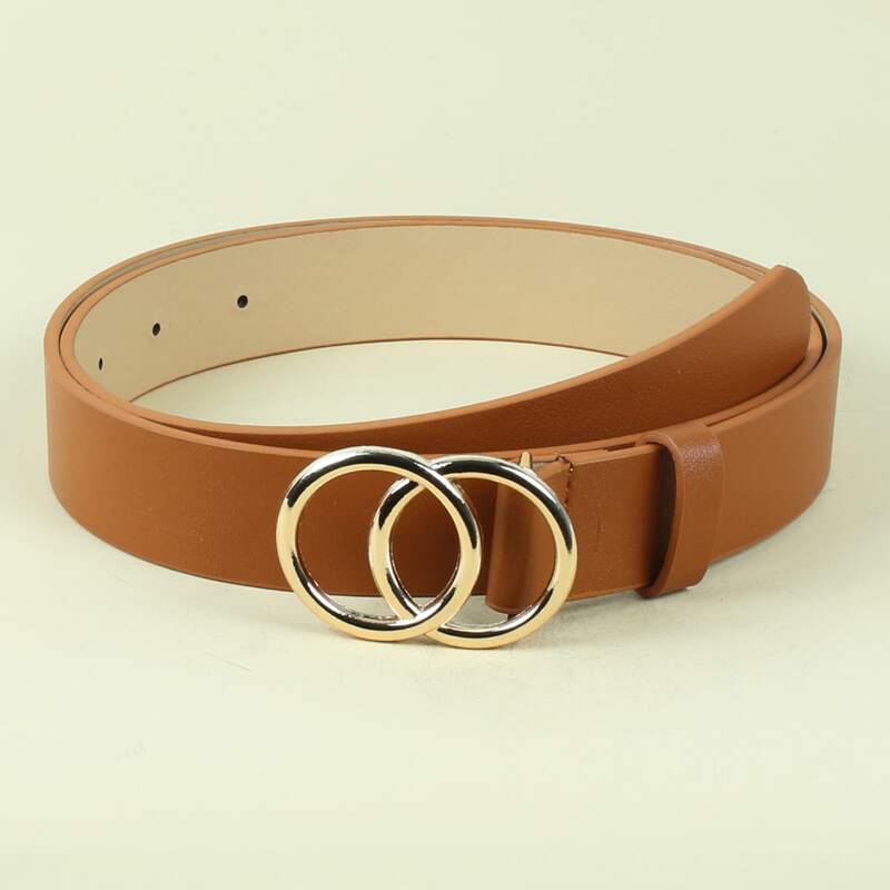 

Round Buckle Belt, Camel