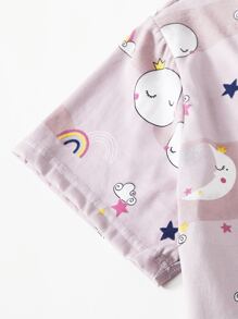 Conjunto de pijama con estampado de galaxia - Rosa vieja - Ver 5