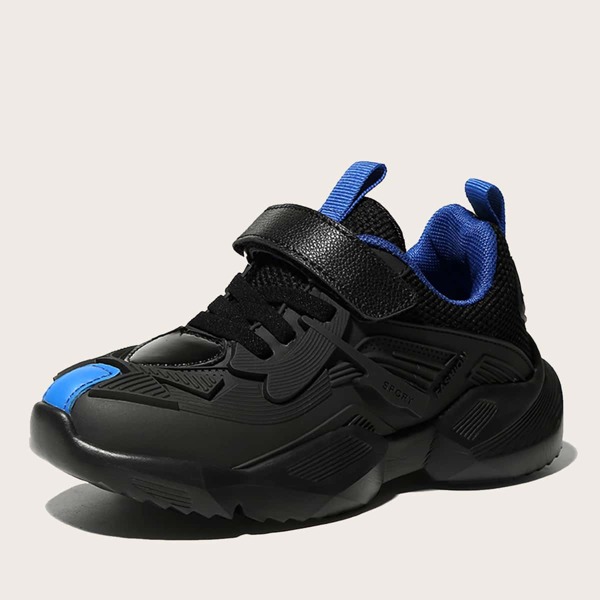 

Boys Two Tone Velcro Strap Sneakers, Black