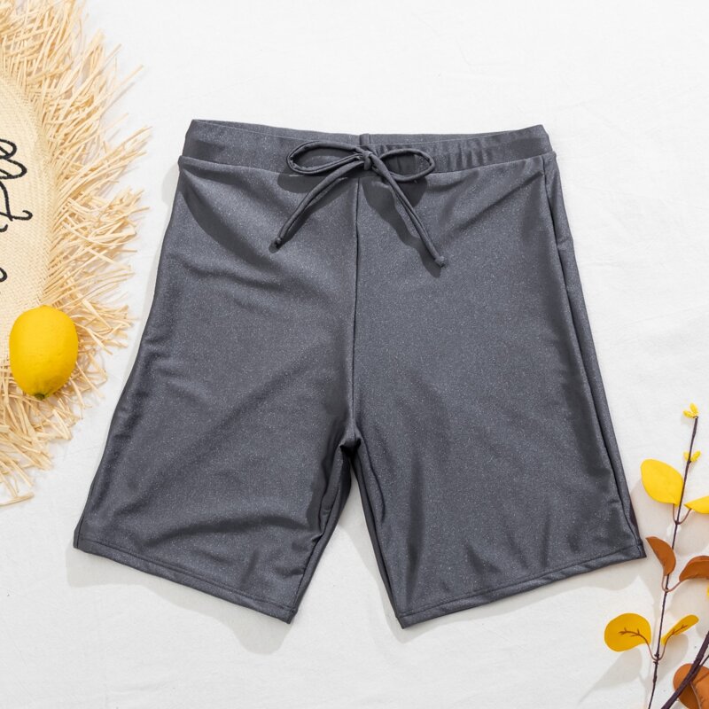 

Drawstring Knot Swim Shorts, Grey