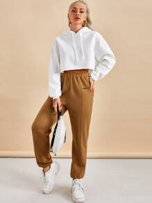 SHEIN Essnce Capucha corta con cordón térmica - Blanco - Ver 5