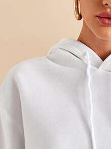 SHEIN Essnce Capucha corta con cordón térmica - Blanco - Ver 6
