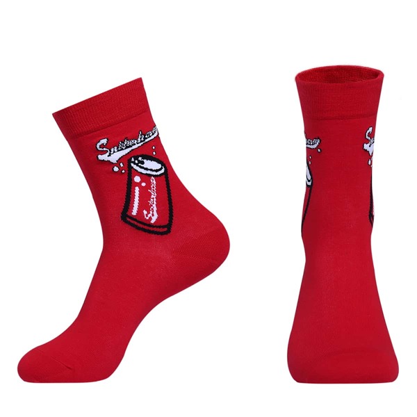 

Men Cartoon Graphic Socks, Red
