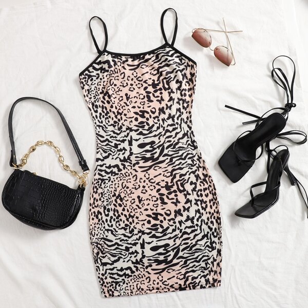 

Allover Print Cami Bodycon Dress, Multicolor