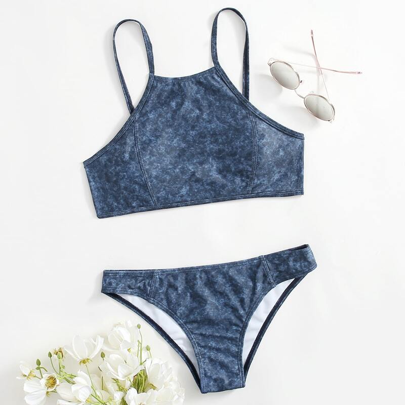 

Tie Dye Bikini Swimsuit, Dusty blue