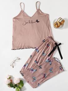 Bộ mặc nhà Nơ Bướm Thú vật Dễ thương - Bụi hồng - Xem 1