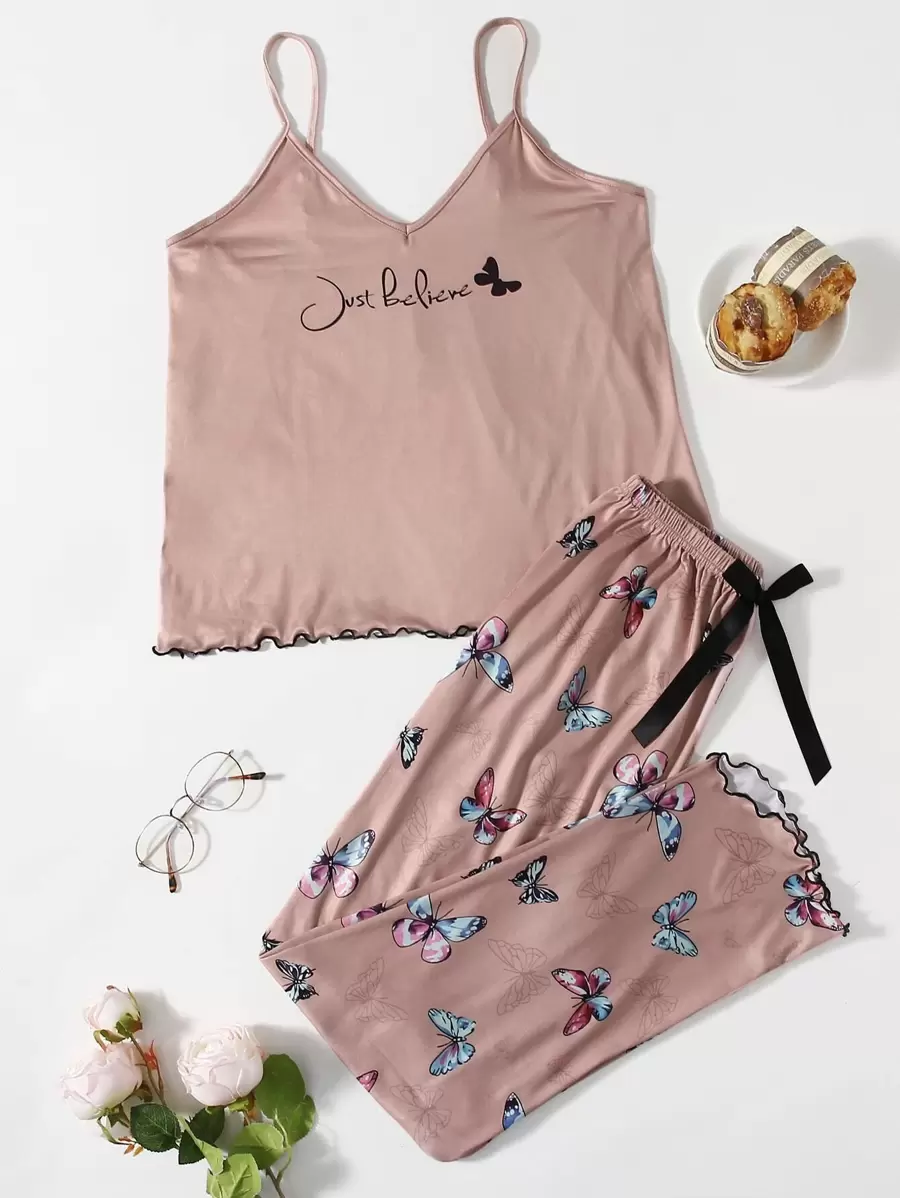 Bộ mặc nhà Nơ Bướm Thú vật Dễ thương - Bụi hồng - Xem 1