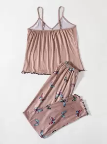 Bộ mặc nhà Nơ Bướm Thú vật Dễ thương - Bụi hồng - Xem 2