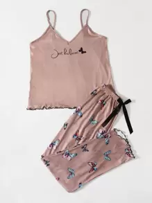 Bộ mặc nhà Nơ Bướm Thú vật Dễ thương - Bụi hồng - Xem 3