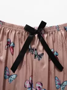 Bộ mặc nhà Nơ Bướm Thú vật Dễ thương - Bụi hồng - Xem 5