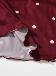 Conjunto de pijama con lazo de lunares