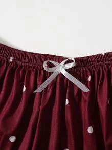Conjunto de pijama con lazo de lunares