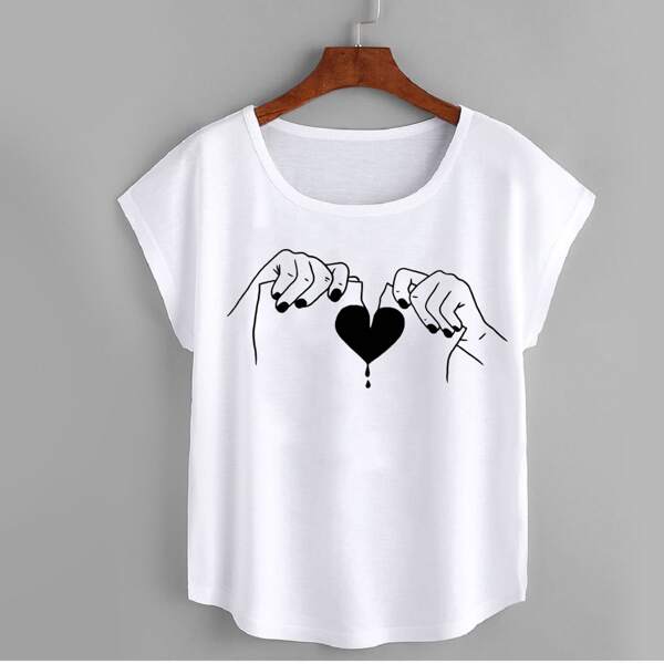 

Heart & Hands Print Tee, White