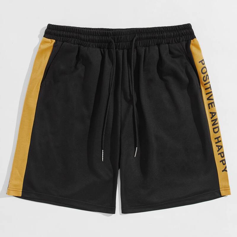 

Guys Slogan Tape Shorts, Black
